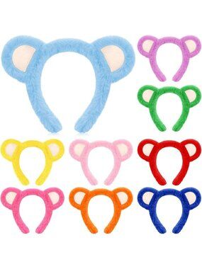 Colorful Plush Bear Ears Headband | Cute Animal Costume Accessory